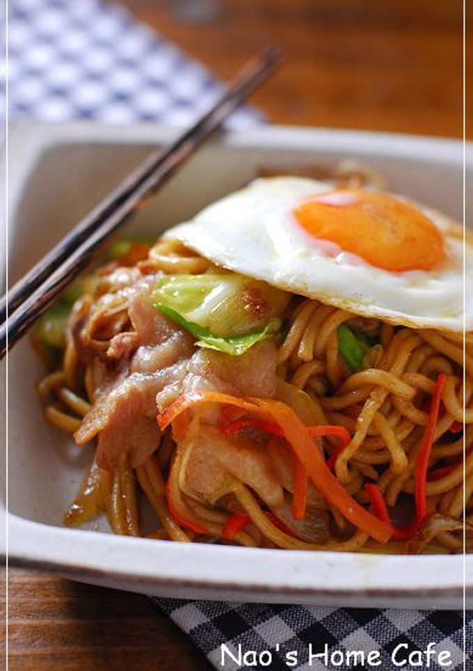 和風カレー焼きそば-レシピのメイン写真