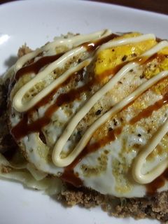 おから煮リメイク?オープンお好み焼き?-レシピのメイン写真