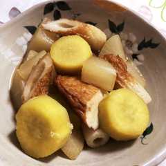 A picture of ☆簡単おかず☆練り物と薩摩芋の煮物.