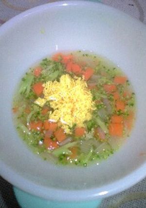 離乳食・中期■卵黄と野菜スープ-レシピのメイン写真