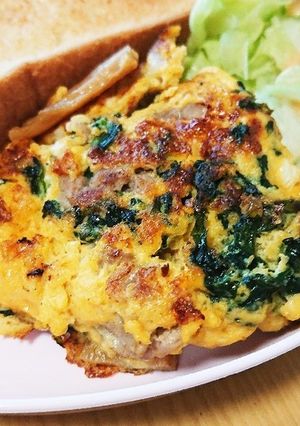 地味に旨い!豚肉とメンマのポパイな卵焼き-レシピのメイン写真