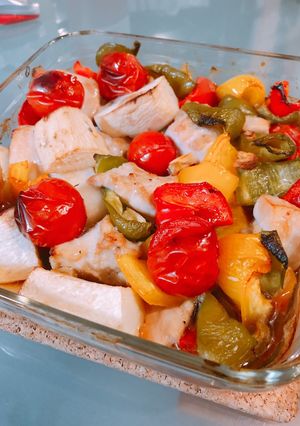 簡単！彩り野菜と鶏胸肉のオーブン焼き-レシピのメイン写真