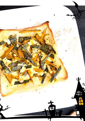 かぼちゃの皮ΨハニーチーズトーストΨ-レシピのメイン写真