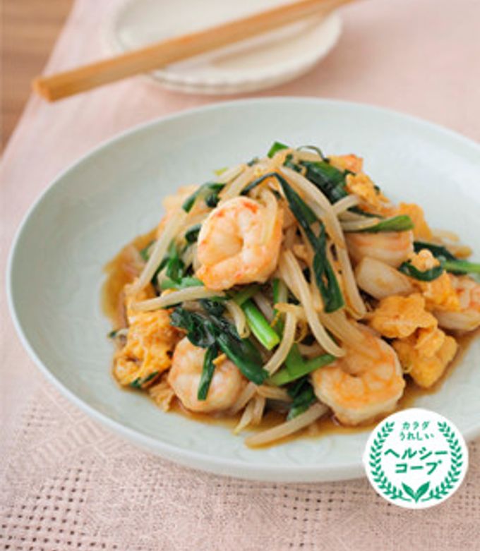 野菜たっぷり!えびにら玉-レシピのメイン写真