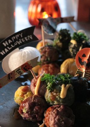 ホットスナックメーカーでカラフルたこ焼き-レシピのメイン写真