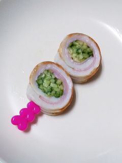 お弁当に♪きゅうりちくわのクルクル巻き-レシピのメイン写真