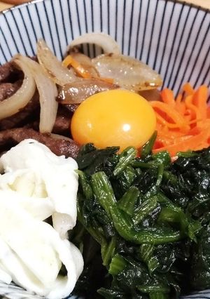 ナムルも電子レンジで簡単ビビンバ☆-レシピのメイン写真
