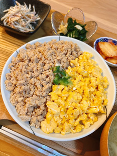 ご飯がすすむ🐾鶏そぼろ丼-レシピのメイン写真