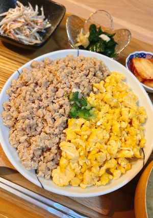ご飯がすすむ🐾鶏そぼろ丼-レシピのメイン写真