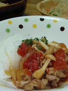 豚トマ丼-レシピのメイン写真