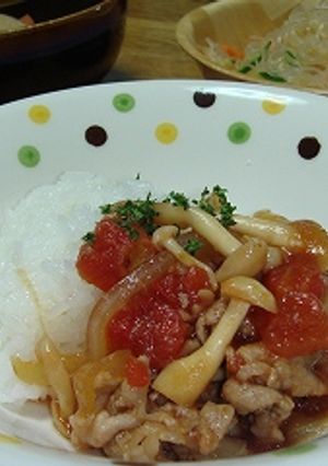 豚トマ丼-レシピのメイン写真