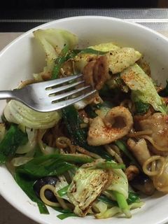 鶏皮さっぱりポン酢焼きそば。(^^)-レシピのメイン写真