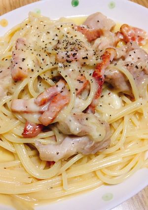 カルボナーラ(生クリーム無し)-レシピのメイン写真