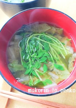 お味噌汁に＊美味しい豆苗の入れ方-レシピのメイン写真
