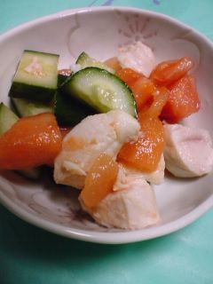 ササミとトマトのさっぱり酢の物-レシピのメイン写真