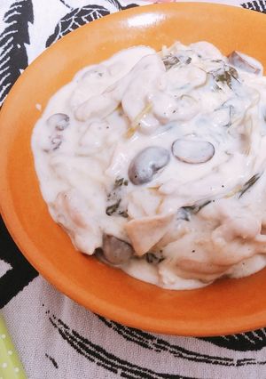 鶏と秋きのこのチキンクリームパスタ-レシピのメイン写真