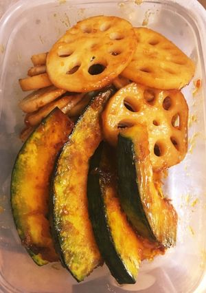 レンコンとカボチャの照り焼き-レシピのメイン写真
