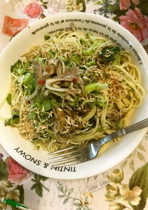 じゃことキノコとブロッコリーのスパゲティ-レシピのメイン写真