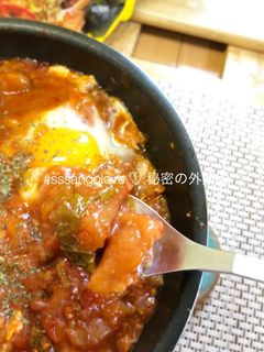 赤いトマトすいとん☆シャクシュカ風-レシピのメイン写真