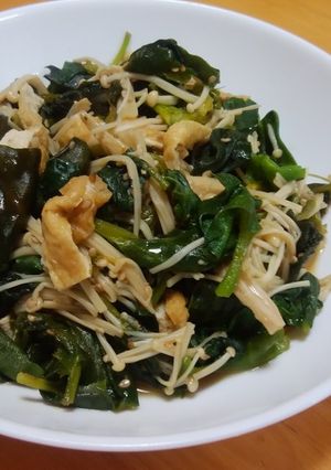 つる菜とえのきたけの炒め物-レシピのメイン写真