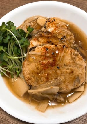 鶏ハンバーグ 〜きのこあんかけ〜-レシピのメイン写真