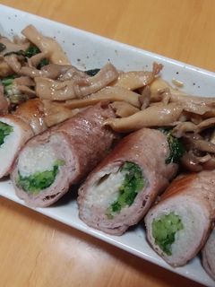 豆苗とえのきたけの豚肉巻き~キノコ添え-レシピのメイン写真