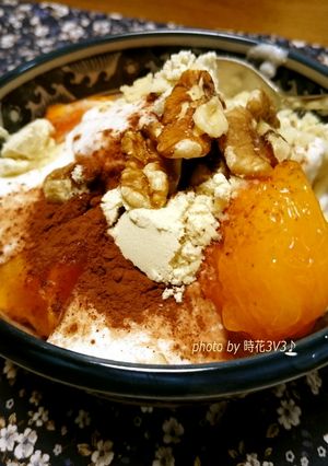 ◆簡単♪バナナチョコおから柿ヨーグルト◆-レシピのメイン写真