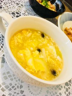 コク旨*鶏の茹で汁で卵スープ-レシピのメイン写真