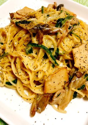 きのことほうれん草の和風クリームパスタ-レシピのメイン写真