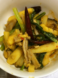 さつまいもと鶏肉の唐辛子炒め-レシピのメイン写真