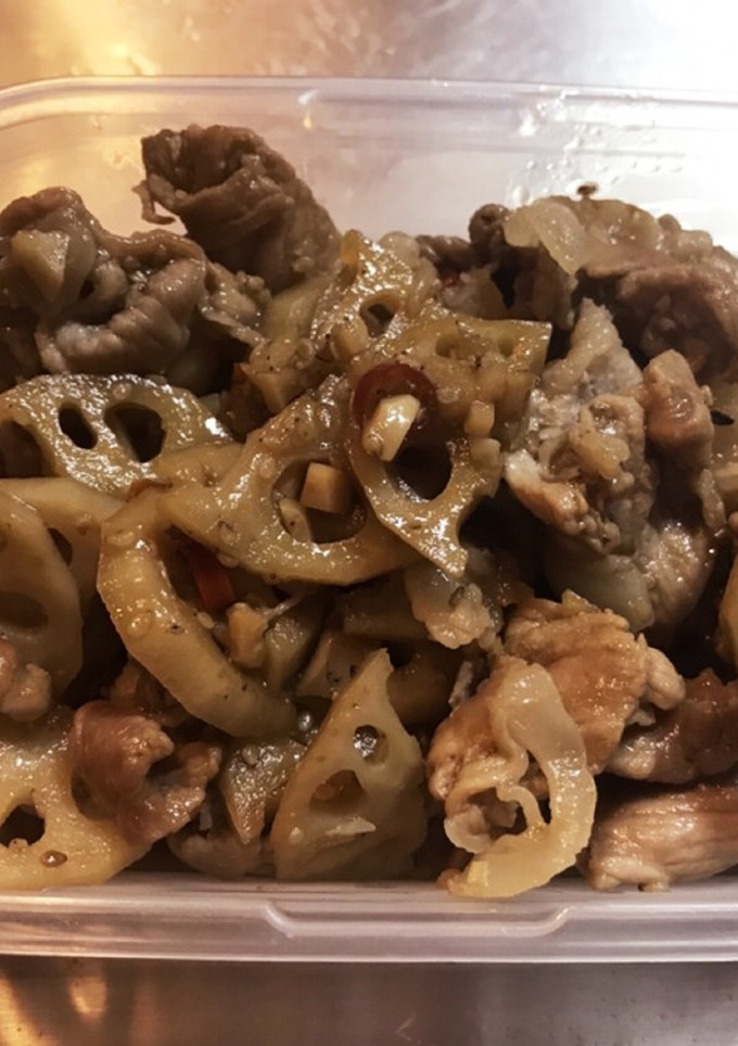 れんこんと豚肉の甘辛炒め-レシピのメイン写真