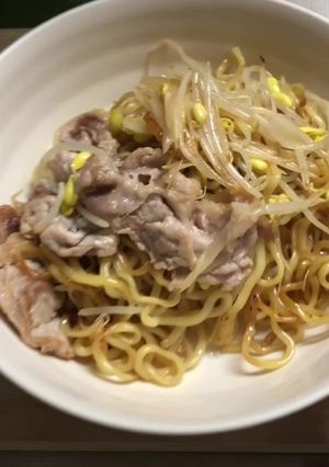 豆もやしの白だし焼きそば。(^^)-レシピのメイン写真