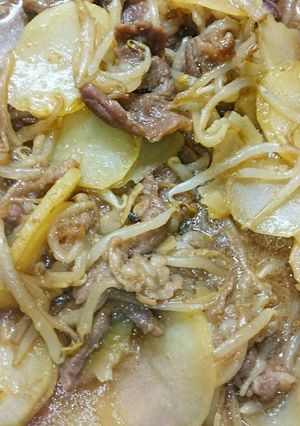 味付けラムジンギスカンのじゃがもやし煮-レシピのメイン写真