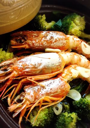 にんにく香る♪海老とブロッコリーの酒蒸し-レシピのメイン写真