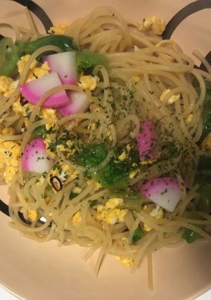 かまぼこと炒り卵とレタスのペペロンチーノ-レシピのメイン写真