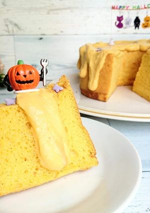 甘酒かぼちゃ米粉シフォンケーキ-レシピのメイン写真