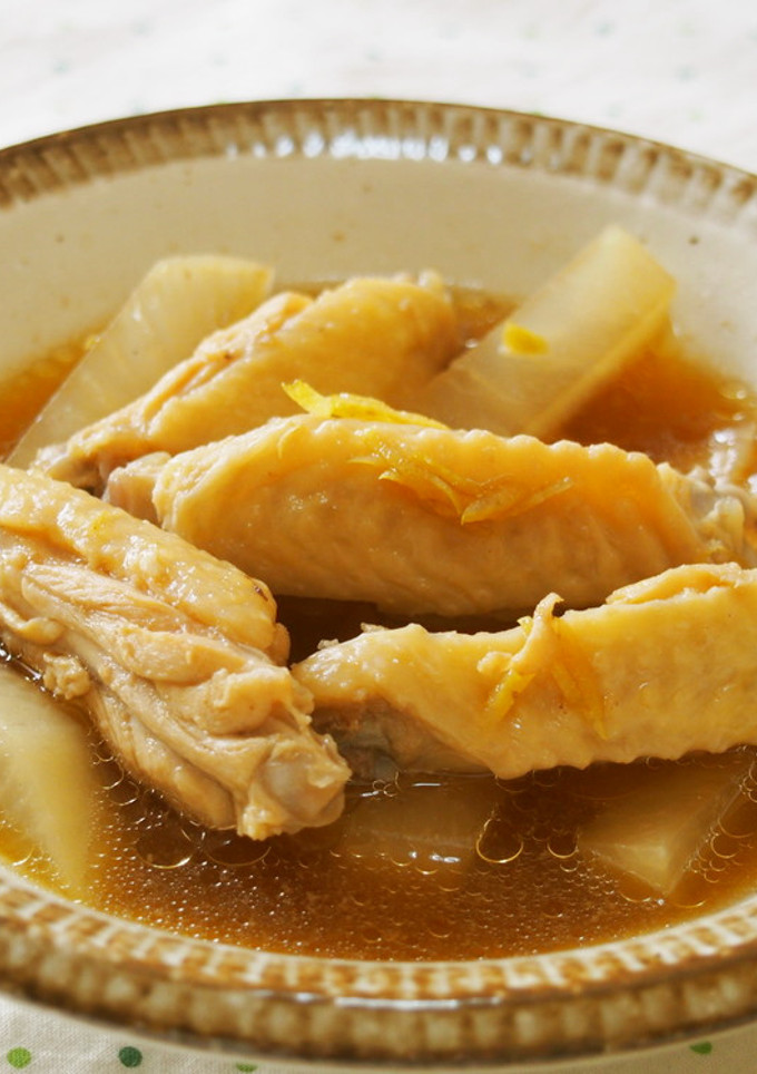 手羽先と大根の煮物♪ゆずの皮が香る♪-レシピのメイン写真