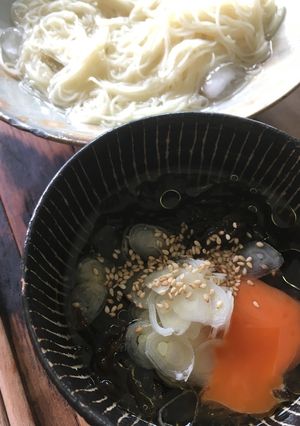 もずくの漬けタレで素麺-レシピのメイン写真