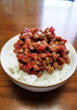 ☆カリカリ梅干し入り♪納豆ご飯☆-レシピのメイン写真