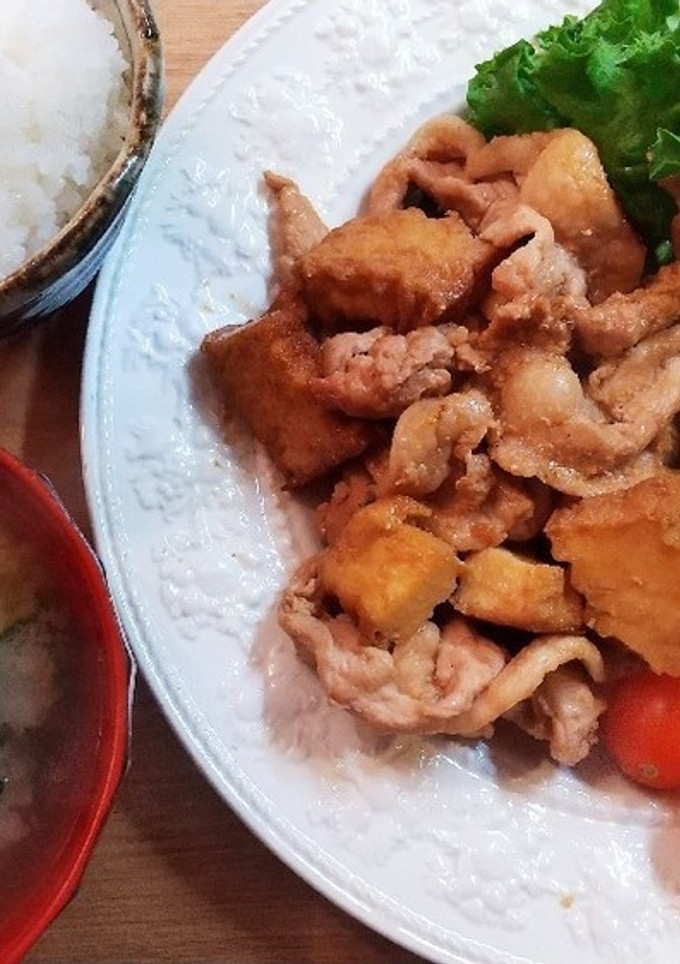 厚揚げと玉葱と豚の生姜焼き-レシピのメイン写真