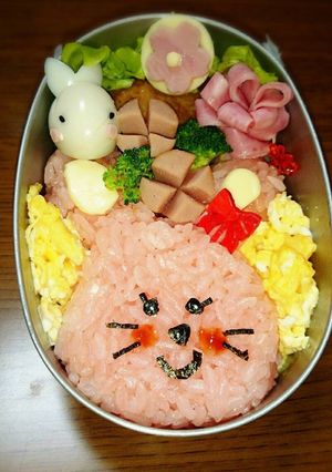 ピンク大好きうさぎさん弁当-レシピのメイン写真