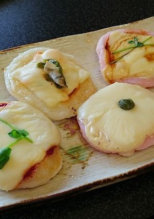 色んな味で楽しめる♪餅ピザ-レシピのメイン写真