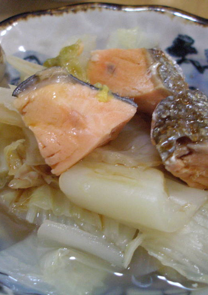 簡単　白菜と塩鮭の水煮-レシピのメイン写真