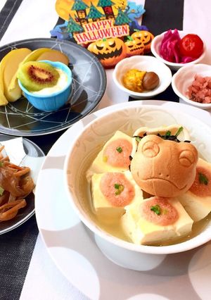 湯豆腐に明太 もなかの皮に薬味-レシピのメイン写真
