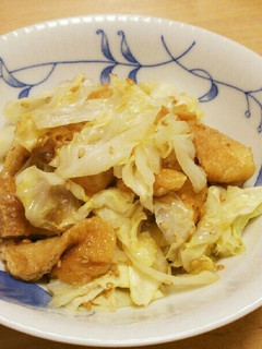 10分 キャベツと油揚げの蒸しゴマ和え-レシピのメイン写真