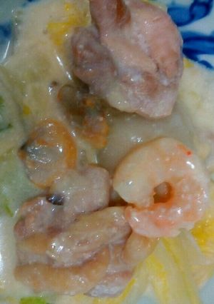 シーフードの味噌クリーム煮-レシピのメイン写真
