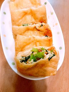 納豆小松菜卵チーズの油揚げ包み焼き-レシピのメイン写真