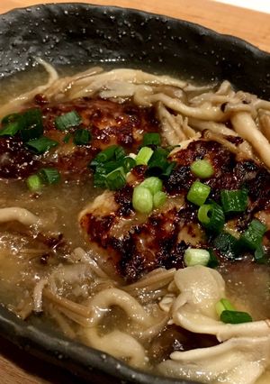 鶏ハンバーグきのこおろしあんかけ-レシピのメイン写真
