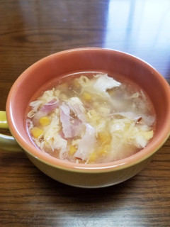 ☆中華風♪コーン・卵・ベーコンスープ☆-レシピのメイン写真