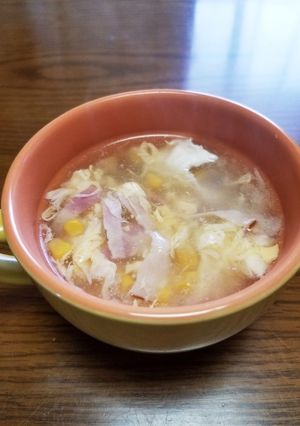 ☆中華風♪コーン・卵・ベーコンスープ☆-レシピのメイン写真